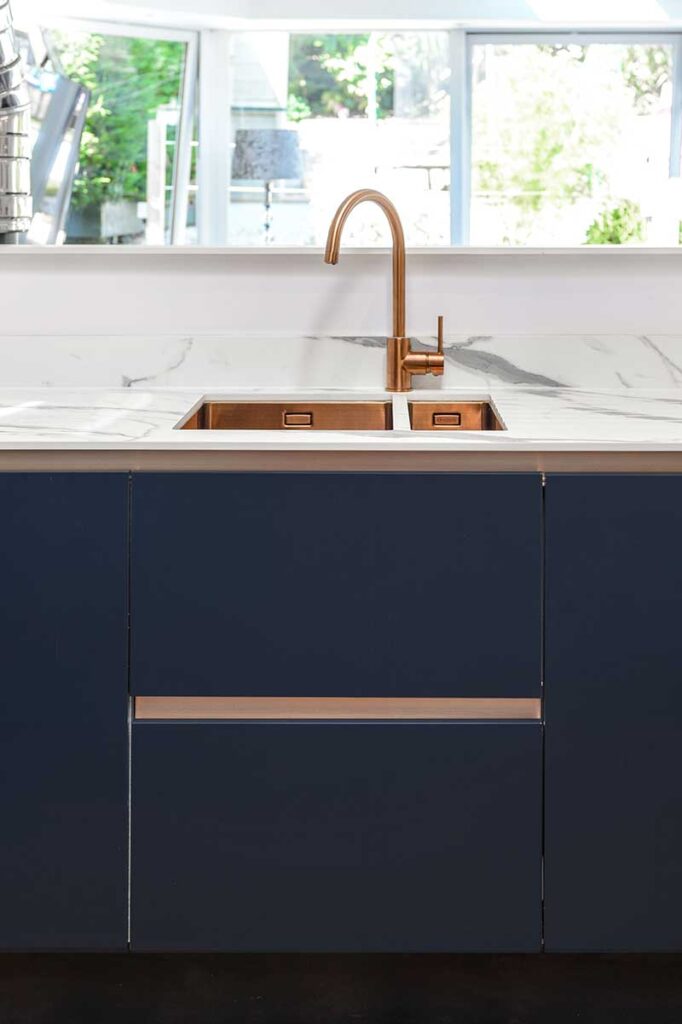 Nav Blue Kitchen With Gold Sink 800 682x1024 