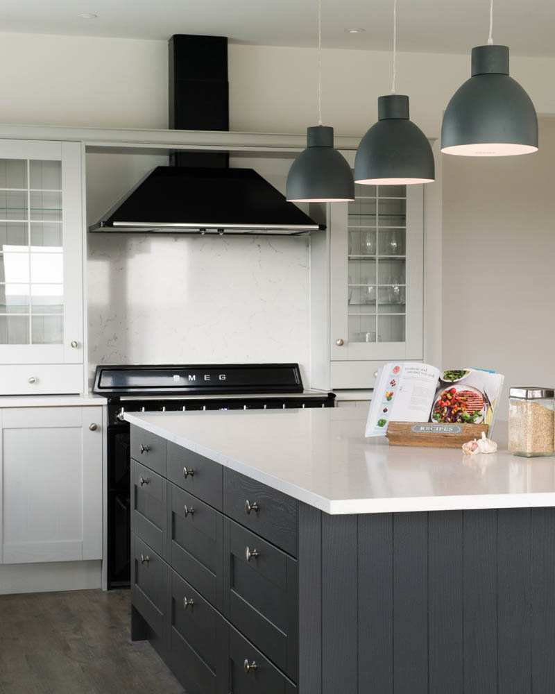 Another fav. Mid tone grey cabinets with copper accessories  Grey kitchens,  Grey kitchen cabinets, Kitchen cabinet styles